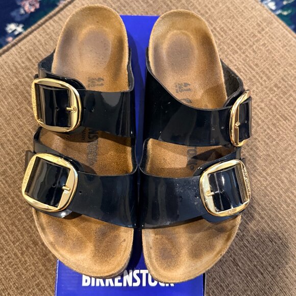 Birkenstock Arizona Big Buckle Patent Black Size 41 - Picture 1 of 9